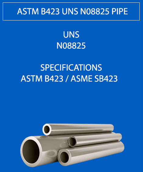ASTM B423 UNS N08825 Pipe