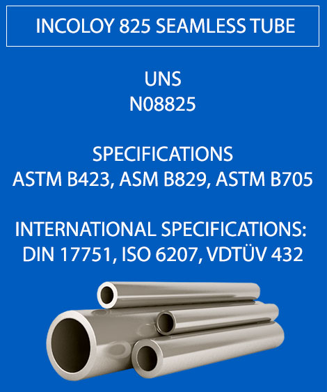 Incoloy 825 seamless tube
